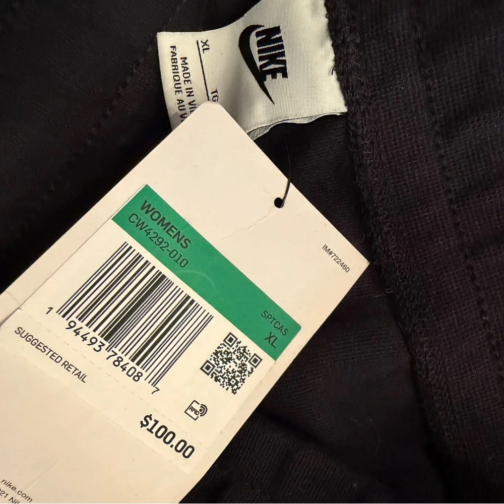 Nike Tech Women’s Fleece Jogger Pants Black Athletic Size Xl NWT